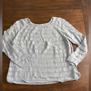 Eileen Fisher Organic Cotton LS Open Knit Gray Boatneck Sweater Size 3X **